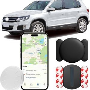 Car GPS Tracking Device for Vehicles,Cars etc,Mini Hidden Car Tracker Work with Find My (iOS Only),Real Time GPS Tracker for Vehicles with Magnetic Waterproof Case,for Tracking Keys Wallet Bike.