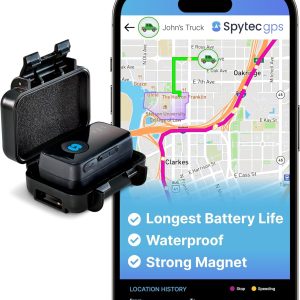 Spytec GPS Mini GPS Smart Tracker for Vehicles, Cars, Trucks, Loved Ones, GPS Tracker Device for Kids & Weatherproof Magnetic Case, Unlimited Updates, Real-Time GPS Tracking, USA Made Tech